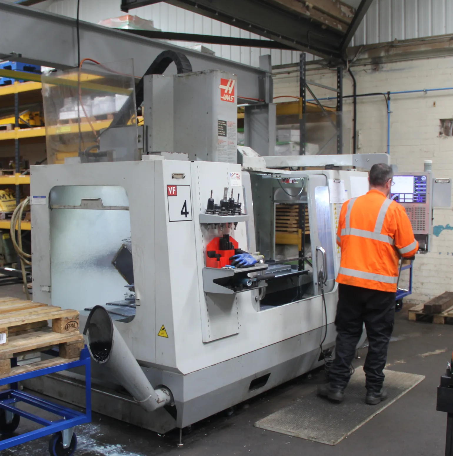 Another integral part of our steel machining service portfolio, the Haas VF4/BHE vertical machining centre offers a balance of size and capability. A 20-tool system and a working surface of 1320mm x 460mm make this machine service centre perfect for medium-size components where precision is non-negotiable.
The key features of the Haas VF4/BHE include:


	20-tool automatic tool changer for versatility.
	1320mm x 460mm working surface.
	Ideal for medium-scale precision steel machining.
	Suitable for batch production or custom components.


This machine provides reliable performance across a wide range of applications, ensuring tight tolerances and a superior finish.
